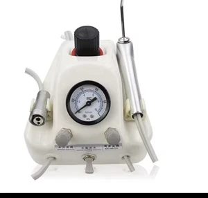 Portable Dental Turbine Unit 3 Way Syringe With Air Compressor 4 Hole Connection - Bild 1 von 8