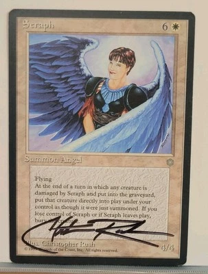 Mtg SERAPH LP Ice Age Signed By Christopher Rush SUPER RARE! - Image 1 of 2