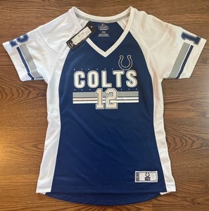 NWT Majestic Indianapolis Colts Andrew Luck #12 Womens V-Neck Top Shirt Medium M - Picture 1 of 6