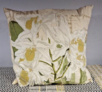 Travesseiro de orquídea - Abstrato - Design de costura - Escrita de roteiro - Celeiro de cerâmica - Imagem 1 de 3