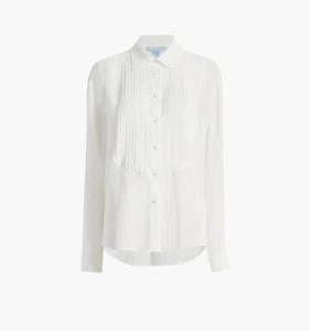 HILL HOUSE HOME-THE MELLIE TOP-IVORY GEORGETTE-SIZE:XS-BRAND NEW W/TAG - Picture 1 of 5