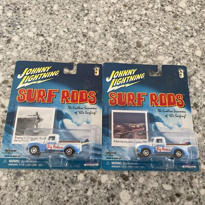Johnny Lightning Surf Rods 1:64 Big Kahuna White & Blue Ford Pickup Truck Lot - Image 1 of 4