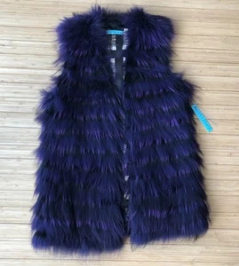 Alice + Olivia PLUM Tiered Fur Vest. Size SMALL. Brand New With Tags. - Picture 1 of 11