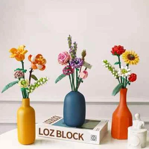 Bloques de Construcción Ramo 3D Flor Modelo Planta Maceta Romántico Rosa Decoración Juguetes - Imagen 1 de 27