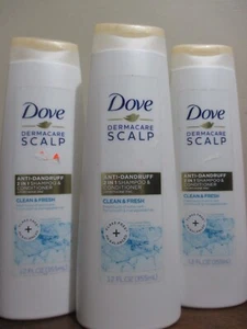 3X Dove Dermacare Scalp Clean Fresh Anti-Schuppen Shampoo Conditioner 12 Oz. - Bild 1 von 1