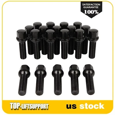 20 Extended Lug Bolts 14x1.5 Black Ball Seat For Audi Q3 Q5 Q7 VW Beetle Passat - Image 1 of 4