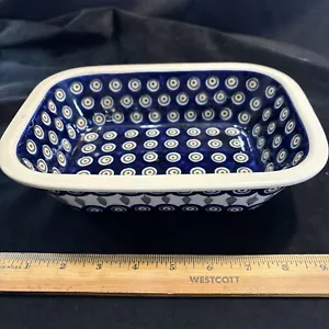 Manufaktura Boleslawiec Polish Pottery Blue Red Green 9.75x7.5” Serving Dish - Picture 1 of 12