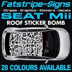 to fit SEAT Mii GRAPHICS STRIPES STICKERS DECALS 1.0 SPORT CITY CAR STICKER BOMB - Picture 1 of 2
