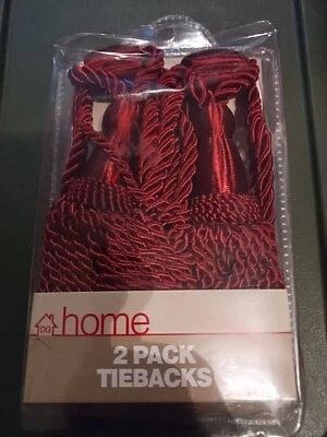 2 PIEZAS Borla Cortina TieBacks Colgante 6.3" Cuerda 15.5" Rojo Borgoña 100% Poliéster Foto 1 de 3