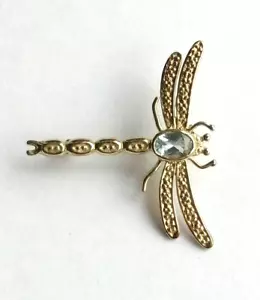 Broche libélula con topacio azul raro oro 333 oro amarillo 8K (3019) - Imagen 1 de 6