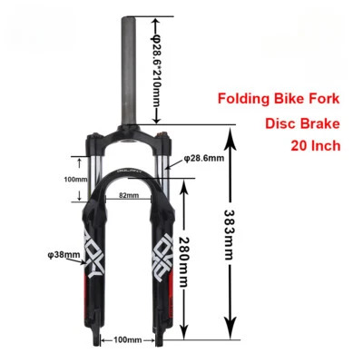 20 Inch Folding BMX Kids Bike Spring Suspension Fork Disc Brake QR 9*100mm - Image 1 of 4