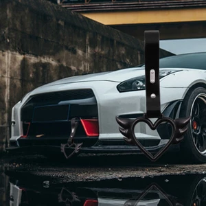 ANGEL WING Heart Black JDM TSURIKAWA Ring Subway Train Bus Handle Strap Charm - Bild 1 von 8