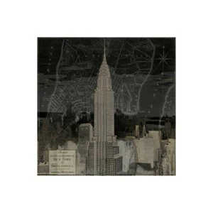 Stampa su Tela su Carta Poster o Quadro Matthews Dylan Vintage New York in Black - Picture 1 of 2