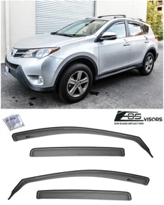 For 13-18 Toyota Rav4 In-Channel SMOKE TINTED Window Visors Rain Guard Deflector - Picture 1 of 12