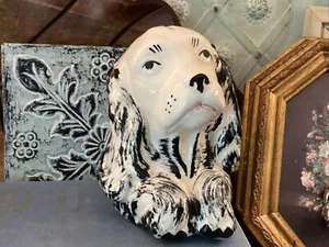 Vintage Mid Century Modern Springer Cocker Spaniel Pottery Bank No Stopper Dog - Picture 1 of 7