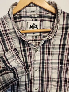 Camisa Express para Hombre Púrpura Blanca Ajustada Mangas Largas XL - Imagen 1 de 8