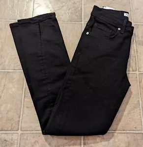 New Zara sz 30 Skinny Jeans black stretchy slit bottom front leg button fly 4812 - Picture 1 of 7