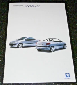 PEUGEOT 206 CC ORIGINAL CAR BROCHURE. JUNE 2002. EXCELLENT CONDITION - Picture 1 of 7