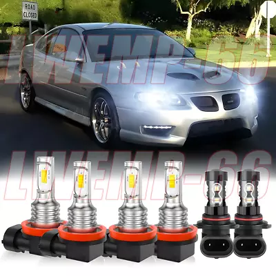 For Pontiac GTO 2004 2005 2006 6x 6000K LED Combo Headlights + Fog Lamp Bulbs - Image 1 of 4