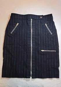 Vintage Bebe langer Rock schwarz mit silbernen Glitzerfäden, Reißverschluss Vintage neu - Bild 1 von 20