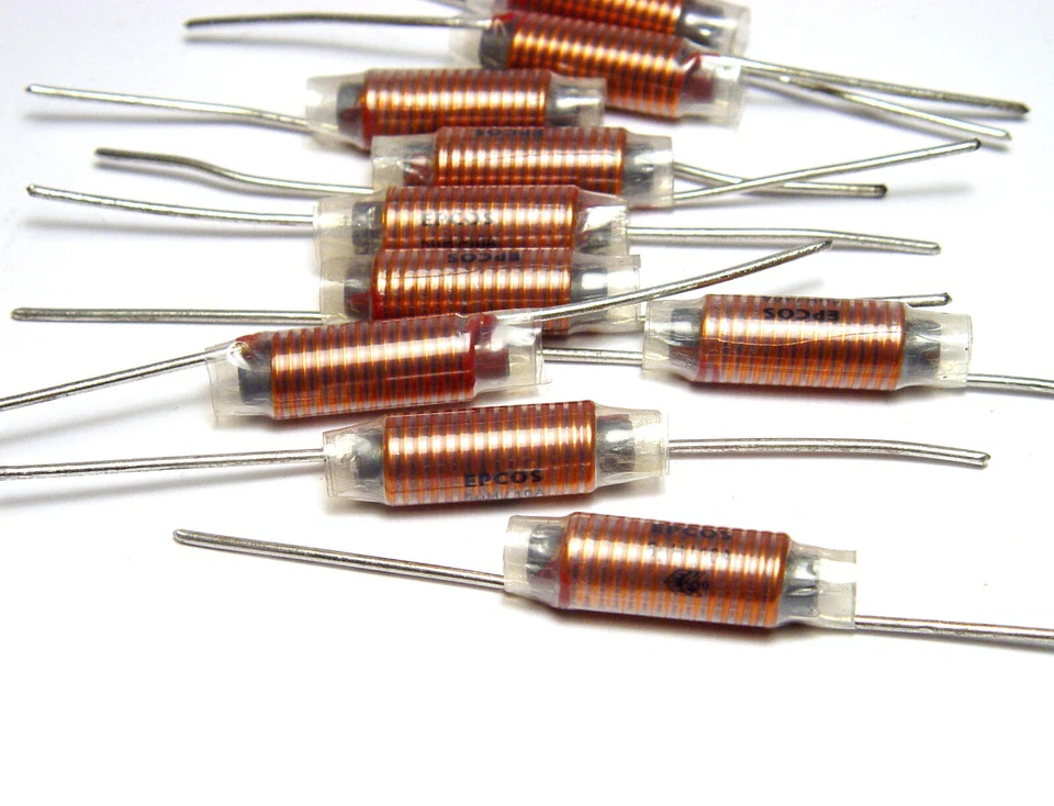 10x EPCOS Entstör-Drossel 5 µH, 10 A, Stabkerndrossel, axial - Image 1 of 1