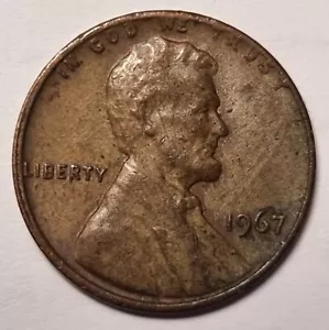 1967 US One Cent, NO Mint Mark. Errors on WE & rim of coin. - Bild 1 von 5