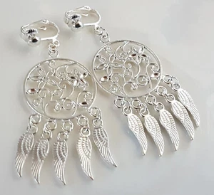 OHRCLIPS CLIPS VERSILBERT FILIGRANES MUSTER ENGELSFLÜGEL - Bild 1 von 2