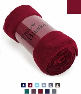Soft Micro plush Flannel Fleece Throw Blanket 50" x 60" / 60" x 80" All Colors - Picture 1 of 68