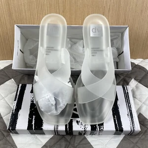 DV Dolce Vita sandalo donna con tacco solstizio taglia 8 trasparente outdoor spiaggia casual - Foto 1 di 9