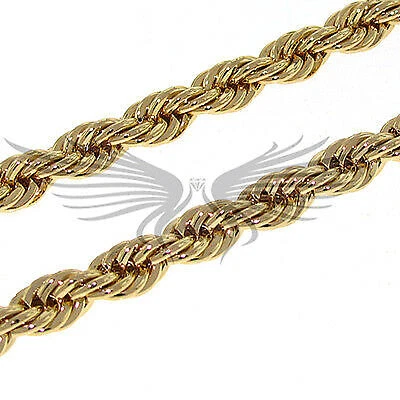 Cadena cuerda color oro y plata para hombre 3 4 5 6 8 9 10 mm 8" 20" 24" 30" 36" Foto 1 de 1