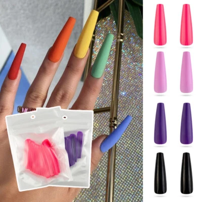 24PcsLong Ballerina Fake Nails Full Cover Press On Nails Coffin Nail Tips False. - Image 1 of 4