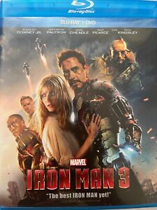 IRON MAN 3 (2013) - BLURAY/DVD Combo AS NEW! *Region A* B19