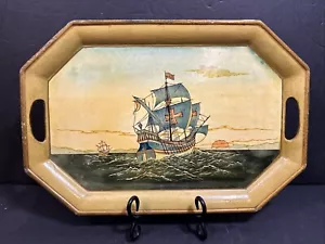 Vintage Ensco Maritim Serviertablett 17" Plakette Spanische Schiffe Santa Maria - Bild 1 von 8