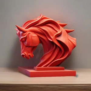 Busto testa di cavallo - 8 fili - Rosso - Foto 1 di 1