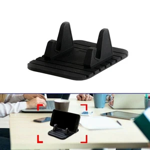 Schwarzes Auto-Armaturenbrett, rutschfeste Matte, Gummihalterung, Telefonständer - Photo 1 sur 12
