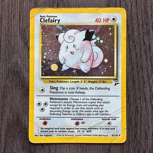 Clefairy 006/130 Base Set 2 Holo HP DMG Pokemon Karte TCG Vintage WOTC Creased - Bild 1 von 10