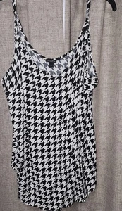 Canotta donna Torrid 3 bianco/nero pied de poule Ava elasticizzata challis cami spedizione gratuita - Foto 1 di 10