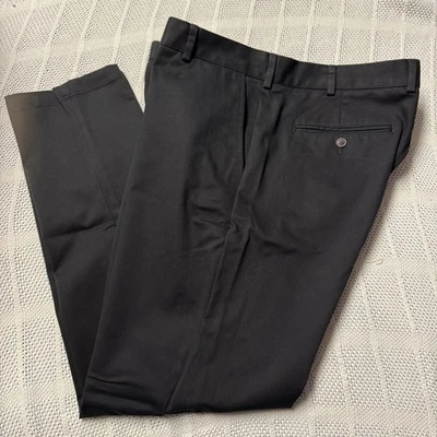Pantalones para hombre Charles Tyrwhitt 38/30 negros sin planchar Foto 1 de 4