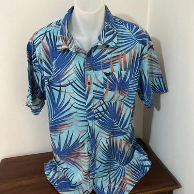 QUIKSILVER Mens Short Sleeve Shirt Button Up Size XL Tropical Leaves EUC - Image 1 of 4