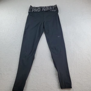 Nike Pro Pants Womens Medium Black Intertwist Tight 7/8 Leggings Dri-Fit Stretch - Picture 1 of 24