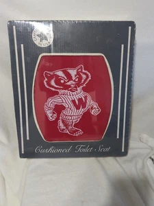 Vintage University Of Wisconsin gepolsterter Toilettensitz Made In USA NOS - Bild 1 von 9