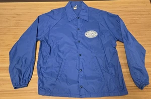 Vintage Champion Jacket Mens Large Blue Coach Jacket Snap Made USA FMCA 80s - Picture 1 of 8
