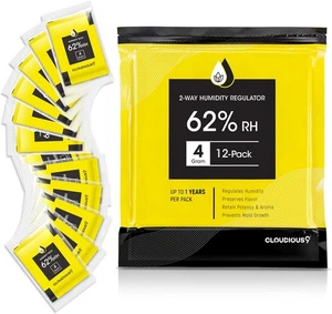 Cloudious9-62% 2-Way Humidity Pack Regulator 4 Gram 4 - 12 Count, Yellow - Picture 1 of 8