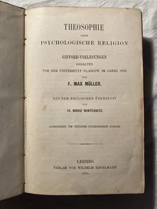 Fr. M. Müller: Theosophie oder psychologische Religion - Erstausgabe 1895 - RAR - Bild 1 von 6