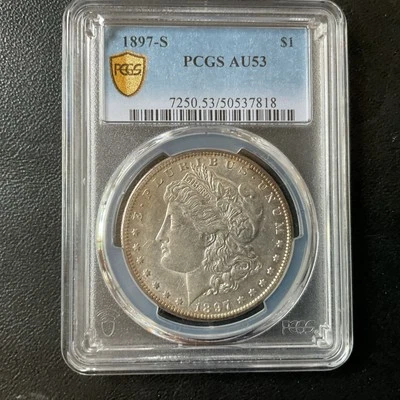 1897 S Morgan Silver Dollar PCGS AU-53 - Image 1 of 4