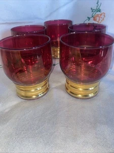 Vintage Red Cranberry Coloured Glasses - Picture 1 of 6