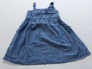 Gap Girl's Bow Detail Square Neck Denim Dress BE5 Medium Wash Size 5Y NWT - Picture 1 of 3