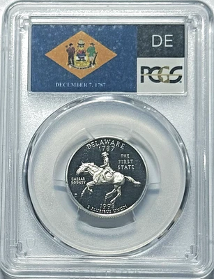 1999-S Silver 25C State & Flag Series Delaware Proof Quarter - PCGS PR69 DCAM - Image 1 of 3