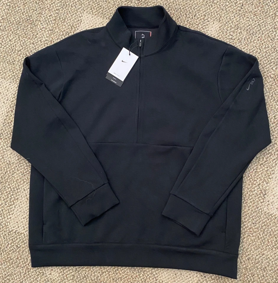 Nike 24.7 1/2-Zip Top Shirt Impossibly Soft L/S HQ6953 Black Men's XL