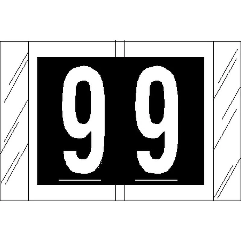 Tabbies Compatible "9" Numeric Labels, Laminated Stock, 1" X 1-1/2" Individual - Image 1 of 1